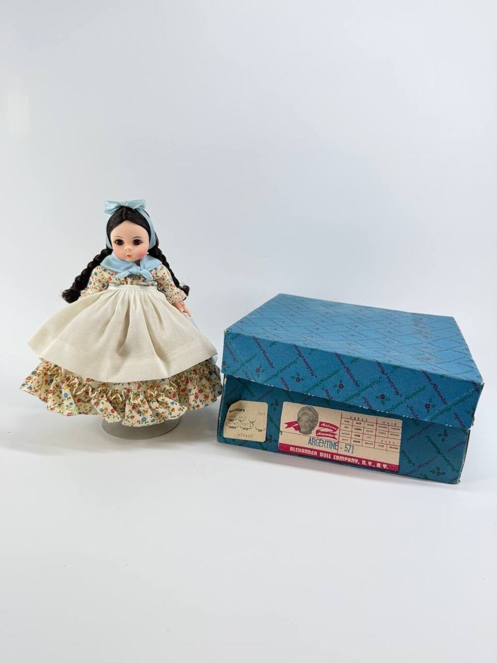 Vintage Madame Alexander Argentina #571 International Doll Original Box Booklet